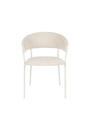 Eetkamerstoel Zeri Off Polyester Wit 51.5x59.5 cm-Eetkamerstoelen-Creating Home