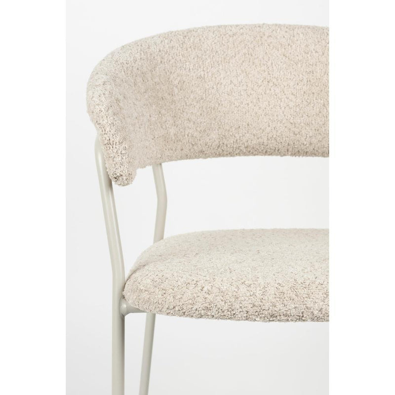 Eetkamerstoel Zeri Off Polyester Wit 51.5x59.5 cm-Eetkamerstoelen-Creating Home
