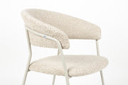 Eetkamerstoel Zeri Off Polyester Wit 51.5x59.5 cm-Eetkamerstoelen-Creating Home
