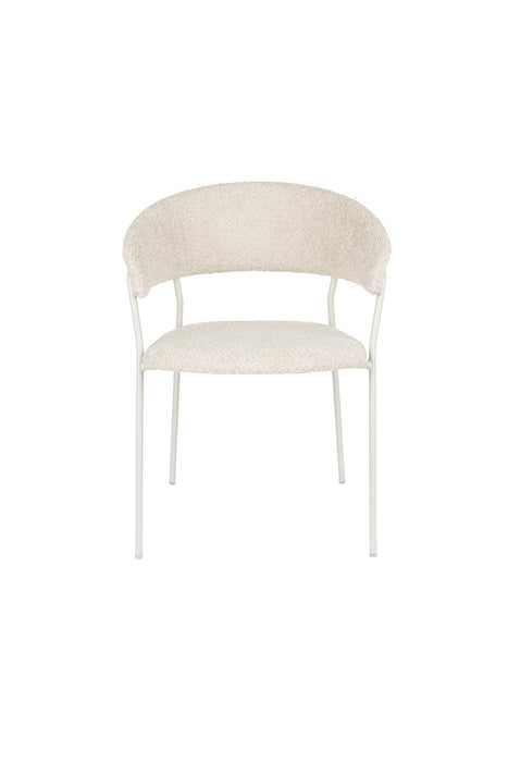 Eetkamerstoel Zeri Off Polyester Wit 51.5x59.5 cm-Eetkamerstoelen-Creating Home