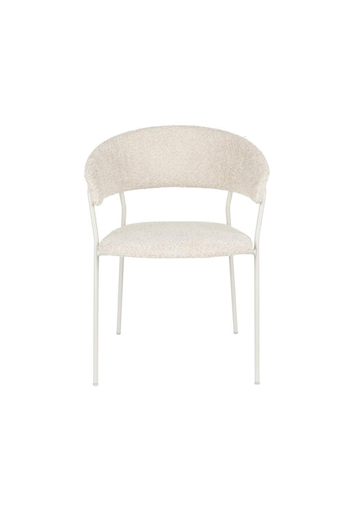 Eetkamerstoel Zeri Off Polyester Wit 51.5x59.5 cm-Fauteuils-Creating Home