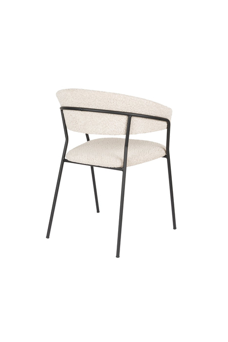 Eetkamerstoel Zeri Polyester Zwart 51.5x59.5 cm