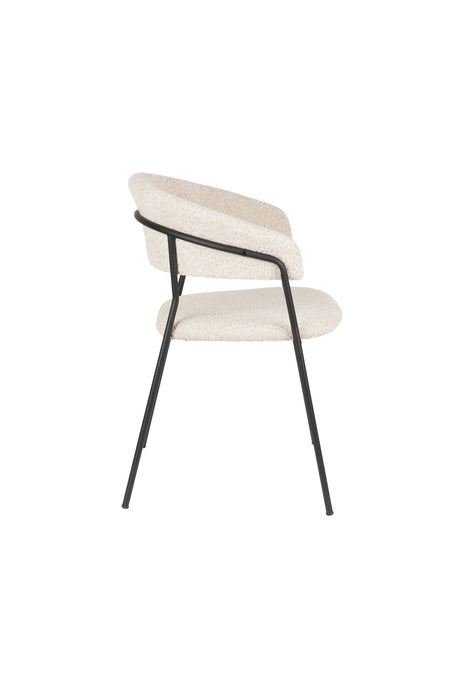 Eetkamerstoel Zeri Polyester Zwart 51.5x59.5 cm