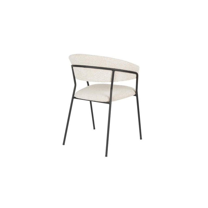 Eetkamerstoel Zeri Polyester Zwart 51.5x59.5 cm-Eetkamerstoelen-Creating Home
