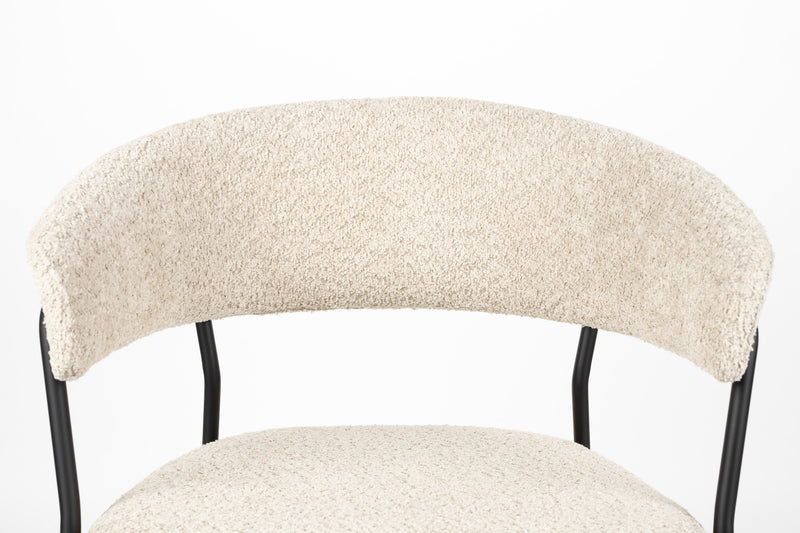 Eetkamerstoel Zeri Polyester Zwart 51.5x59.5 cm-Eetkamerstoelen-Creating Home