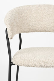 Eetkamerstoel Zeri Polyester Zwart 51.5x59.5 cm-Eetkamerstoelen-Creating Home