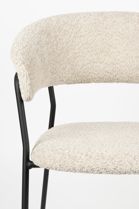 Eetkamerstoel Zeri Polyester Zwart 51.5x59.5 cm-Eetkamerstoelen-Creating Home