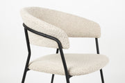 Eetkamerstoel Zeri Polyester Zwart 51.5x59.5 cm-Eetkamerstoelen-Creating Home