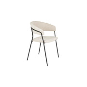 Eetkamerstoel Zeri Polyester Zwart 51.5x59.5 cm-Eetkamerstoelen-Creating Home