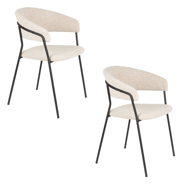 Eetkamerstoel Zeri Polyester Zwart 51.5x59.5 cm-Eetkamerstoelen-Creating Home