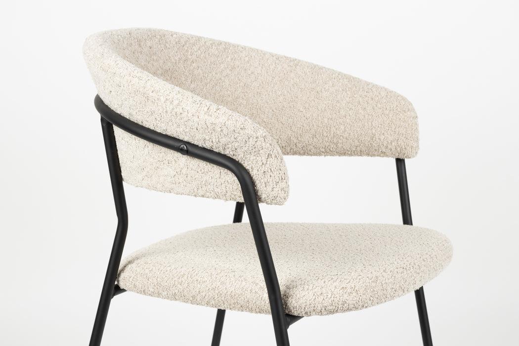Eetkamerstoel Zeri Polyester Zwart 51.5x59.5 cm-Eetkamerstoelen-Creating Home