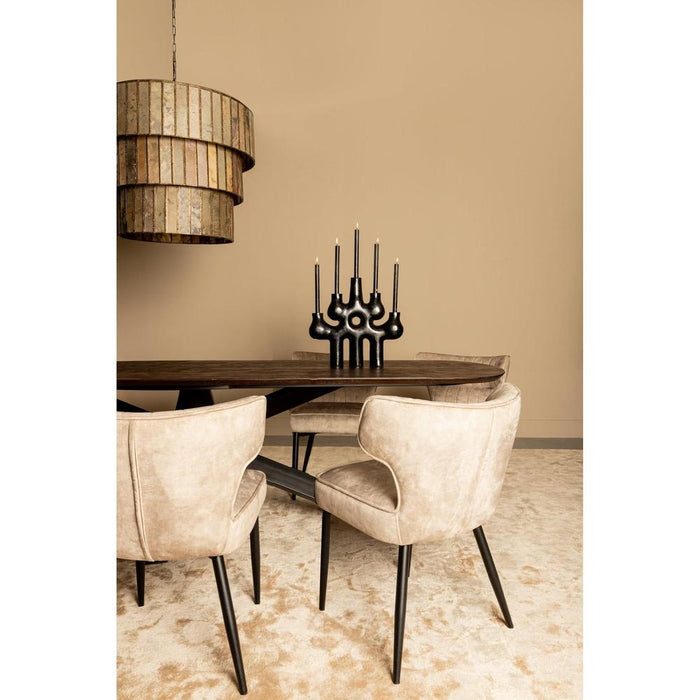 Eetkamerstoel Zinno Polyester Bruin-Eetkamerstoelen-PTMD