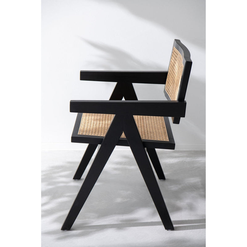 Eetkamerstoel Zwart Ash hout 59 cm 59x52x80 cm-Eetkamerstoelen-J-Line