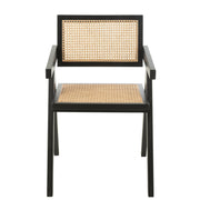 Eetkamerstoel Zwart Ash hout 59 cm 59x52x80 cm-Eetkamerstoelen-J-Line