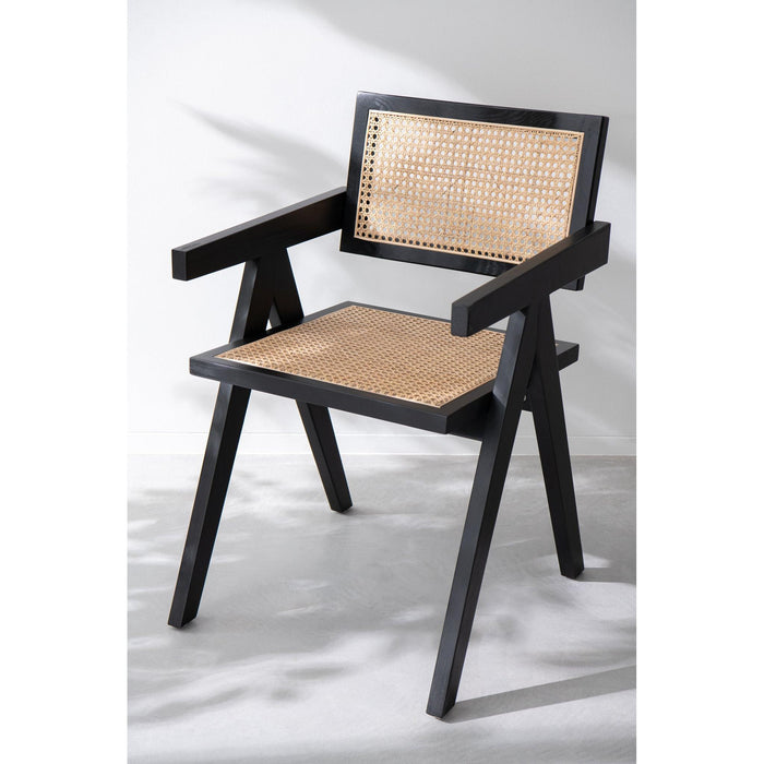 Eetkamerstoel Zwart Ash hout 59 cm-Eetkamerstoelen-J-Line