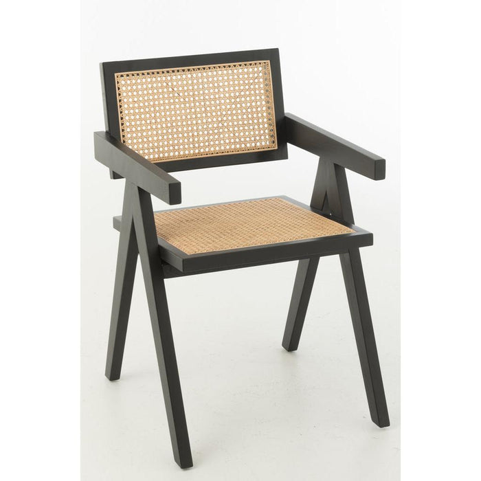 Eetkamerstoel Zwart Ash hout 59 cm-Eetkamerstoelen-J-Line