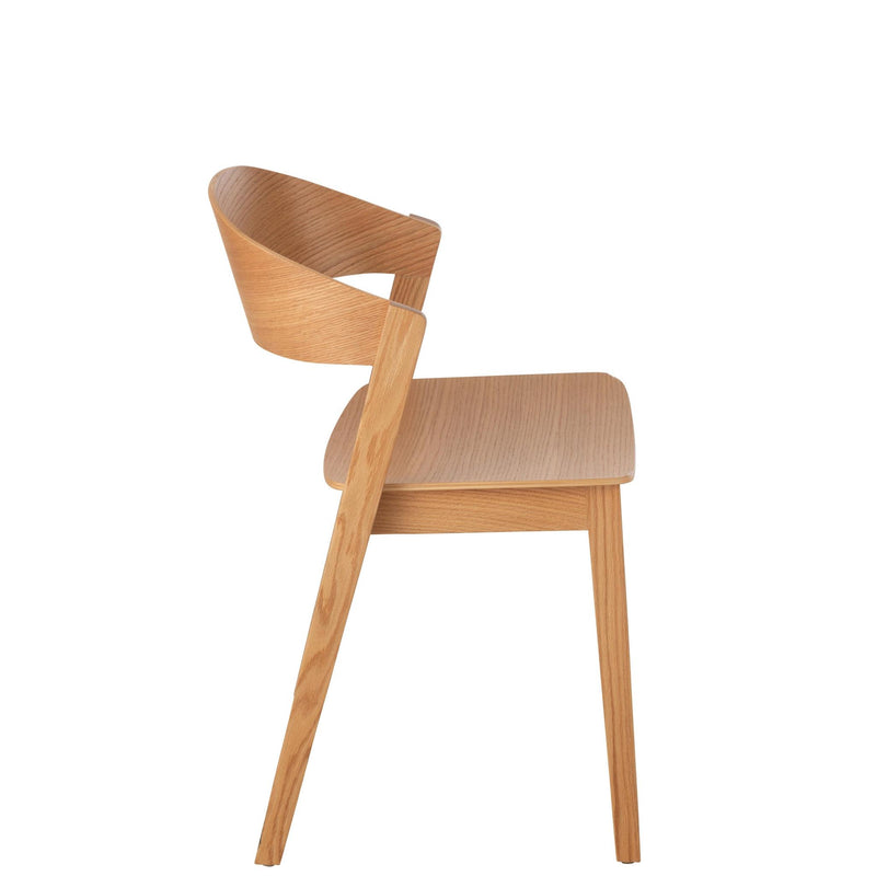 Eetkamerstoel Zwart Eiken hout 52 cm 51.8x56.7x75.7 cm-Eetkamerstoelen-J-Line