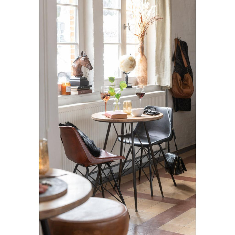 Eetkamerstoel Zwart Ijzer 49 cm 49x46x79 cm-Eetkamerstoelen-J-Line