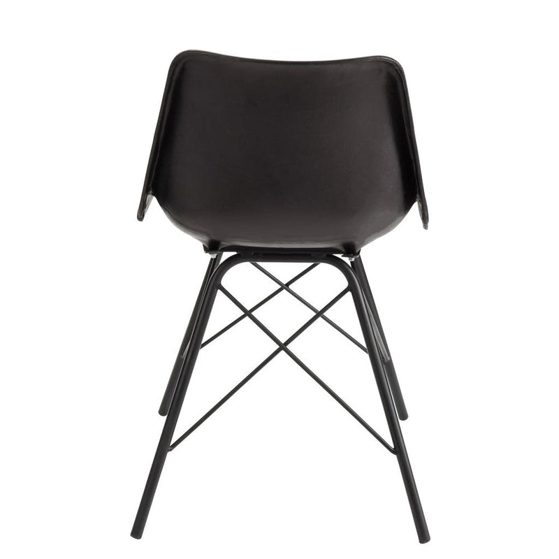 Eetkamerstoel Zwart Ijzer 49 cm 49x46x79 cm-Eetkamerstoelen-J-Line
