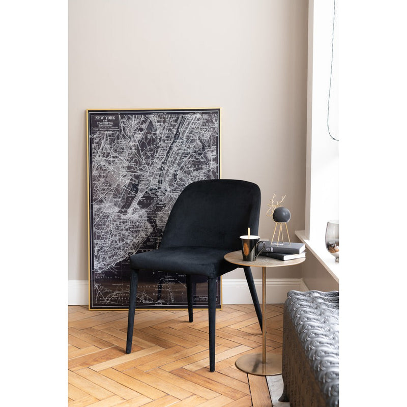 Eetkamerstoel Zwart Metaal 51 cm 51x58x80 cm-Eetkamerstoelen-J-Line