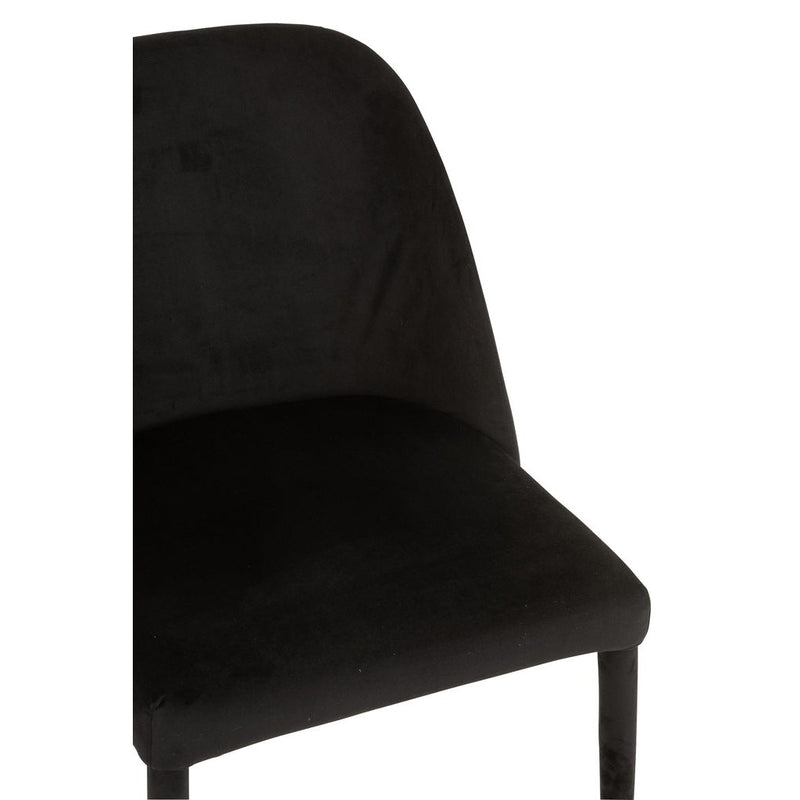 Eetkamerstoel Zwart Metaal 51 cm 51x58x80 cm-Eetkamerstoelen-J-Line