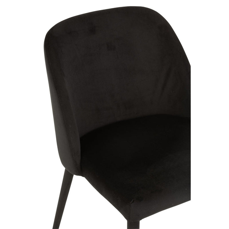 Eetkamerstoel Zwart Metaal 51 cm 51x58x80 cm-Eetkamerstoelen-J-Line