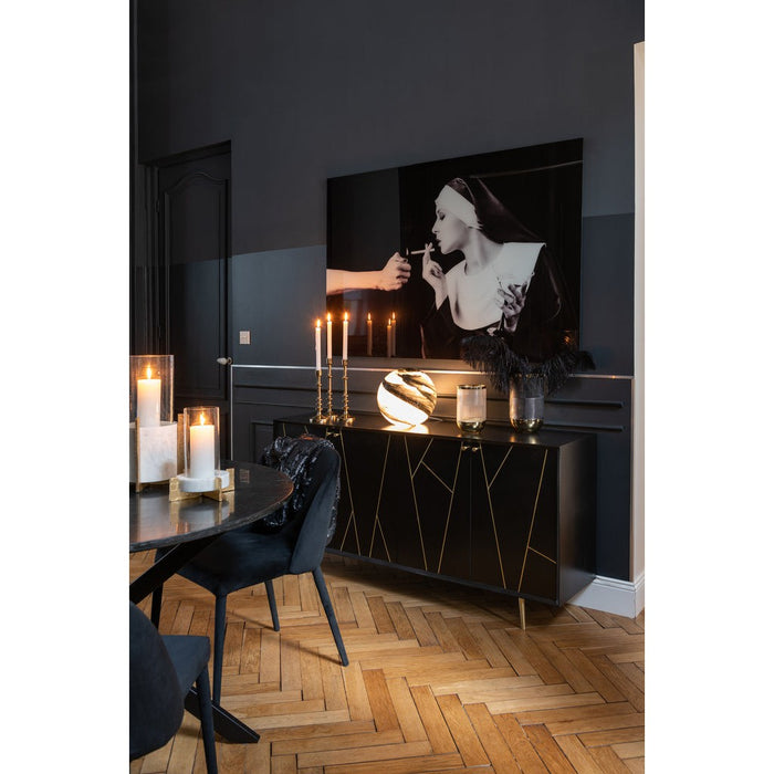 Eetkamerstoel Zwart Metaal 51 cm-Eetkamerstoelen-J-Line