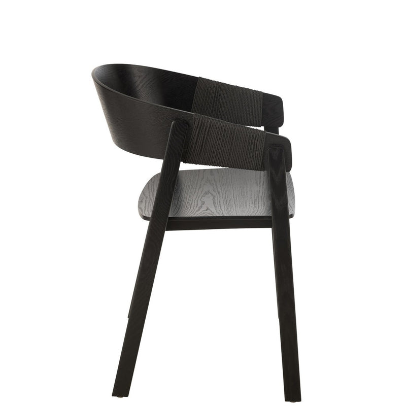 Eetkamerstoel Zwart Multiplex 53 cm 52.8x57.1x76.8 cm-Eetkamerstoelen-J-Line