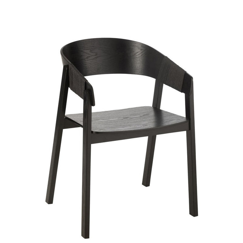 Eetkamerstoel Zwart Multiplex 53 cm 52.8x57.1x76.8 cm-Eetkamerstoelen-J-Line