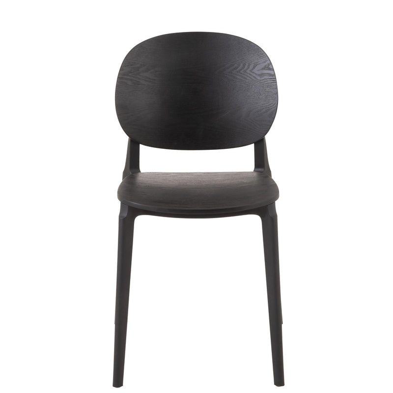 Eetkamerstoel Zwart Polyester 40 cm 40x53x82 cm-Eetkamerstoelen-J-Line