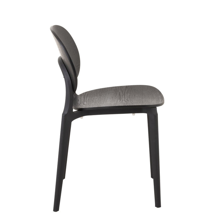 Eetkamerstoel Zwart Polyester 40 cm-Eetkamerstoelen-J-Line