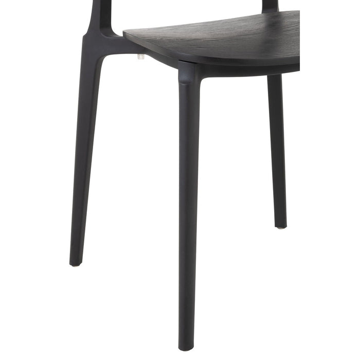 Eetkamerstoel Zwart Polyester 40 cm-Eetkamerstoelen-J-Line