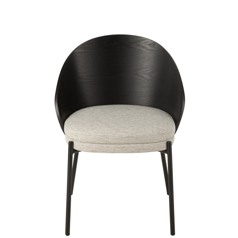 Eetkamerstoel Zwart Polyester 54 cm 54.2x53.5x74.6 cm-Eetkamerstoelen-J-Line