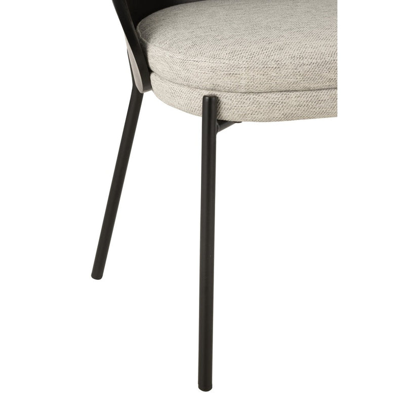 Eetkamerstoel Zwart Polyester 54 cm 54.2x53.5x74.6 cm-Eetkamerstoelen-J-Line