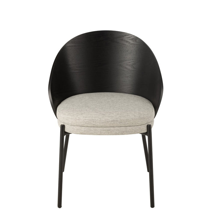 Eetkamerstoel Zwart Polyester 54 cm-Eetkamerstoelen-J-Line