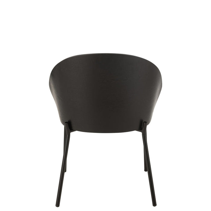 Eetkamerstoel Zwart Polyester 54 cm-Eetkamerstoelen-J-Line