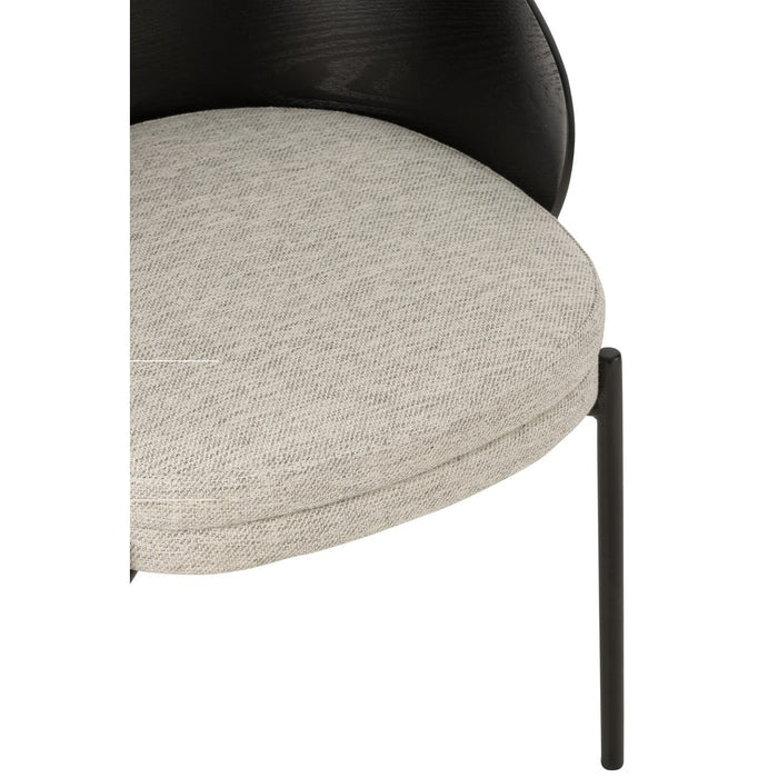 Eetkamerstoel Zwart Polyester 54 cm-Eetkamerstoelen-J-Line