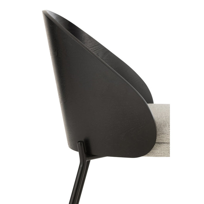 Eetkamerstoel Zwart Polyester 54 cm-Eetkamerstoelen-J-Line