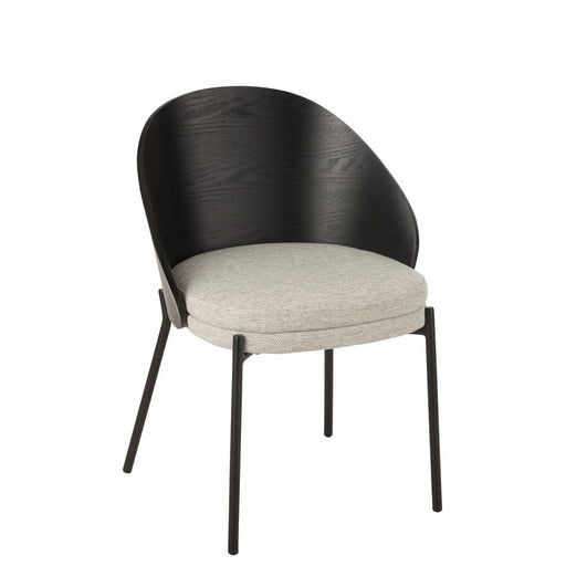 Eetkamerstoel Zwart Polyester 54 cm-Eetkamerstoelen-J-Line