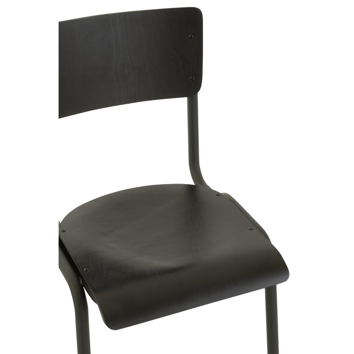Eetkamerstoel Zwart Populierenhout 43 cm 43x52x82 cm-Eetkamerstoelen-J-Line