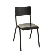 Eetkamerstoel Zwart Populierenhout 43 cm 43x52x82 cm-Eetkamerstoelen-J-Line