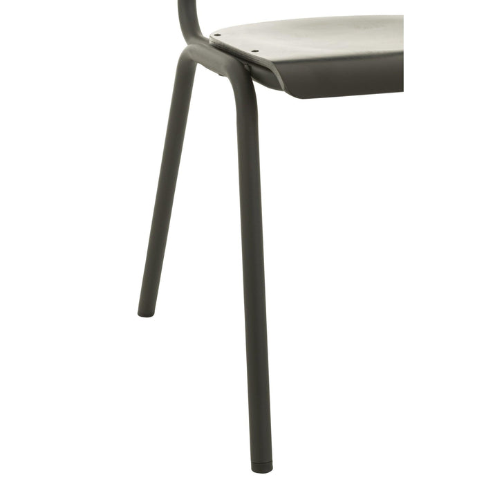 Eetkamerstoel Zwart Populierenhout 43 cm-Eetkamerstoelen-J-Line