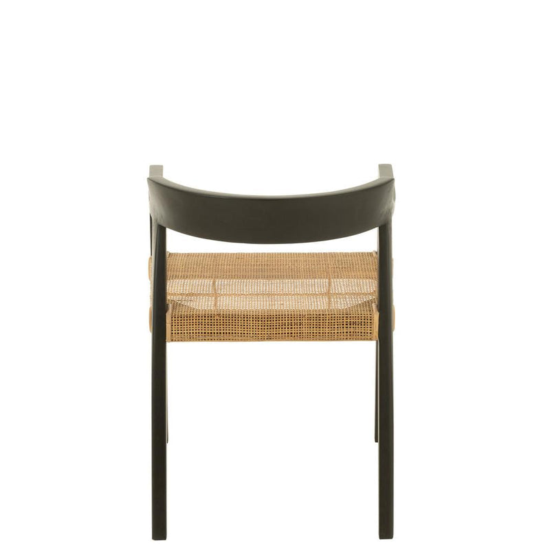 Eetkamerstoel Zwart Rotan 55 cm 55x55x71 cm-Eetkamerstoelen-J-Line