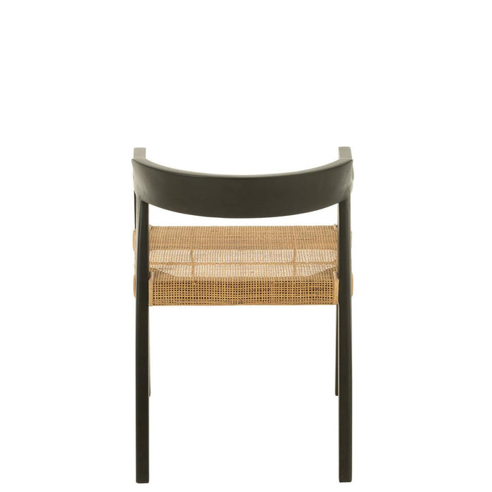 Eetkamerstoel Zwart Rotan 55 cm 55x55x71 cm-Eetkamerstoelen-J-Line