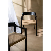 Eetkamerstoel Zwart Rotan 55 cm 55x55x71 cm-Eetkamerstoelen-J-Line