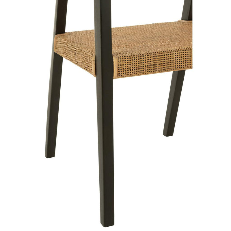 Eetkamerstoel Zwart Rotan 55 cm 55x55x71 cm-Eetkamerstoelen-J-Line