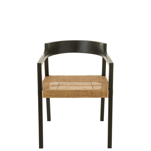 Eetkamerstoel Zwart Rotan 55 cm-Eetkamerstoelen-J-Line