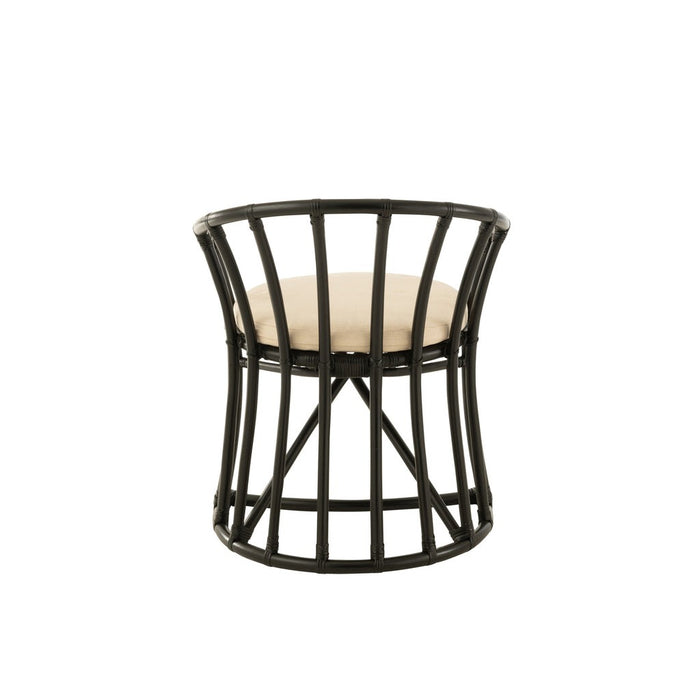 Eetkamerstoel Zwart Rotan 61 cm 61x60x70 cm-Kussens-J-Line