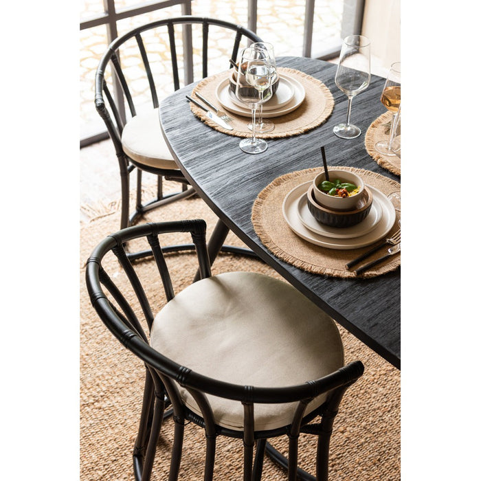 Eetkamerstoel Zwart Rotan 61 cm-Eetkamerstoelen-J-Line