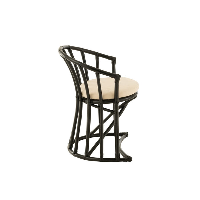 Eetkamerstoel Zwart Rotan 61 cm-Eetkamerstoelen-J-Line